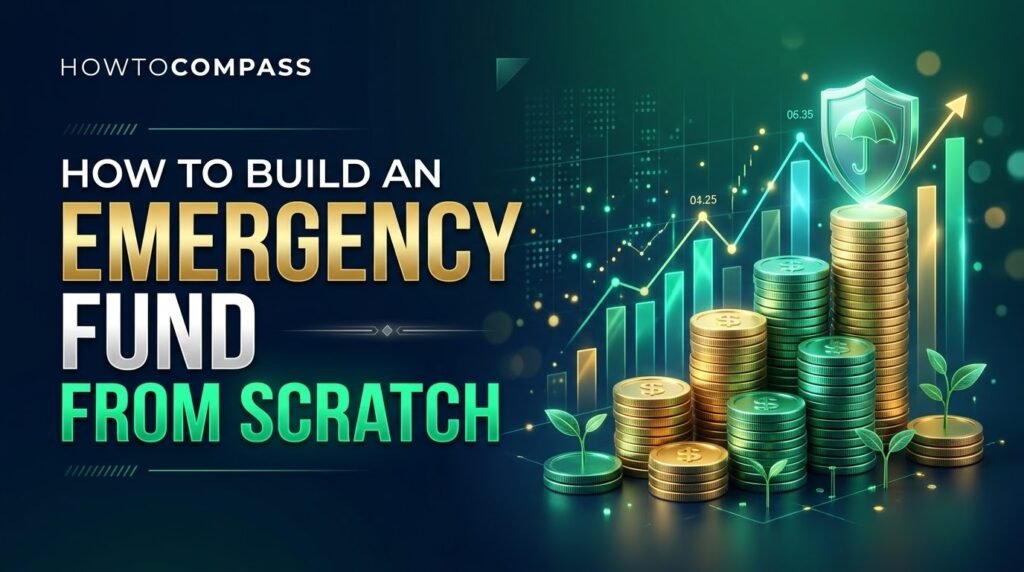 how to build an emergency fund with a savings jar and a monthly budget notebook